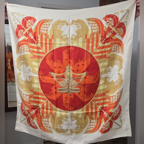 Hermes Silk Scarf Philippe Ledoux Proues Limited Edition Rare - Picture 2 of 5